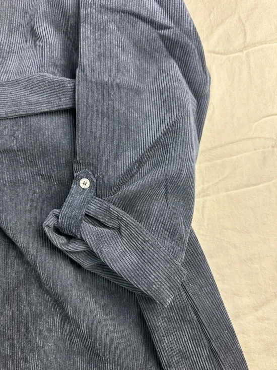 💙 Tommy Hilfiger Blue Corduroy Belted Shirt Dress Sz 6 8867-10 💙 - Picture 14 of 16